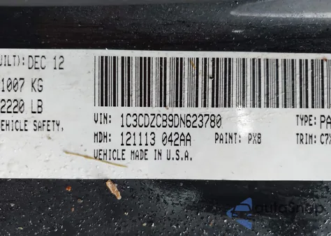 2013 Dodge Avenger Sxt z USA, uszkodzony, nr VIN 1C3CDZCB9DN623780